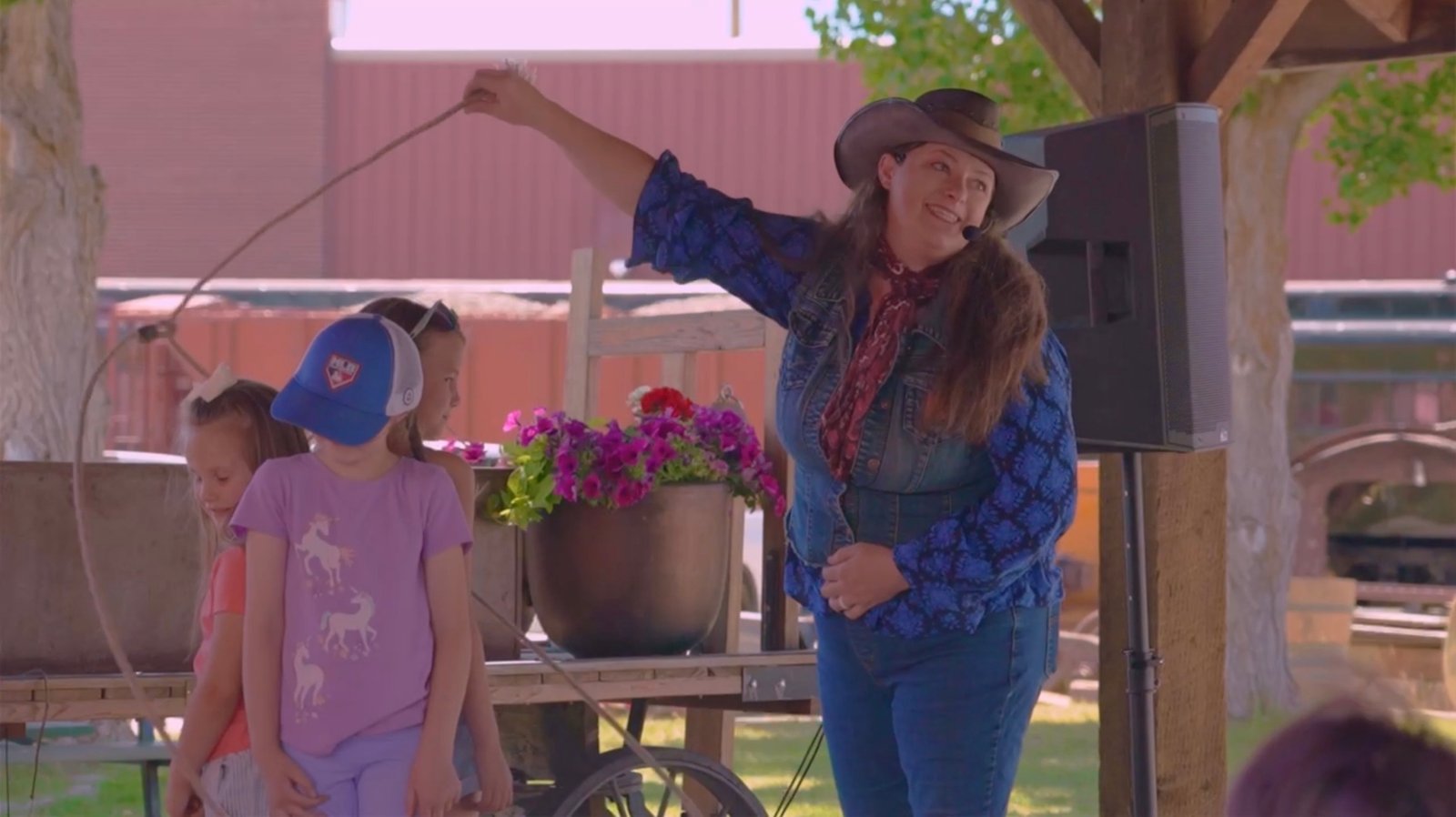 Kristen Lloyd performing as The Confidence Cowgirl